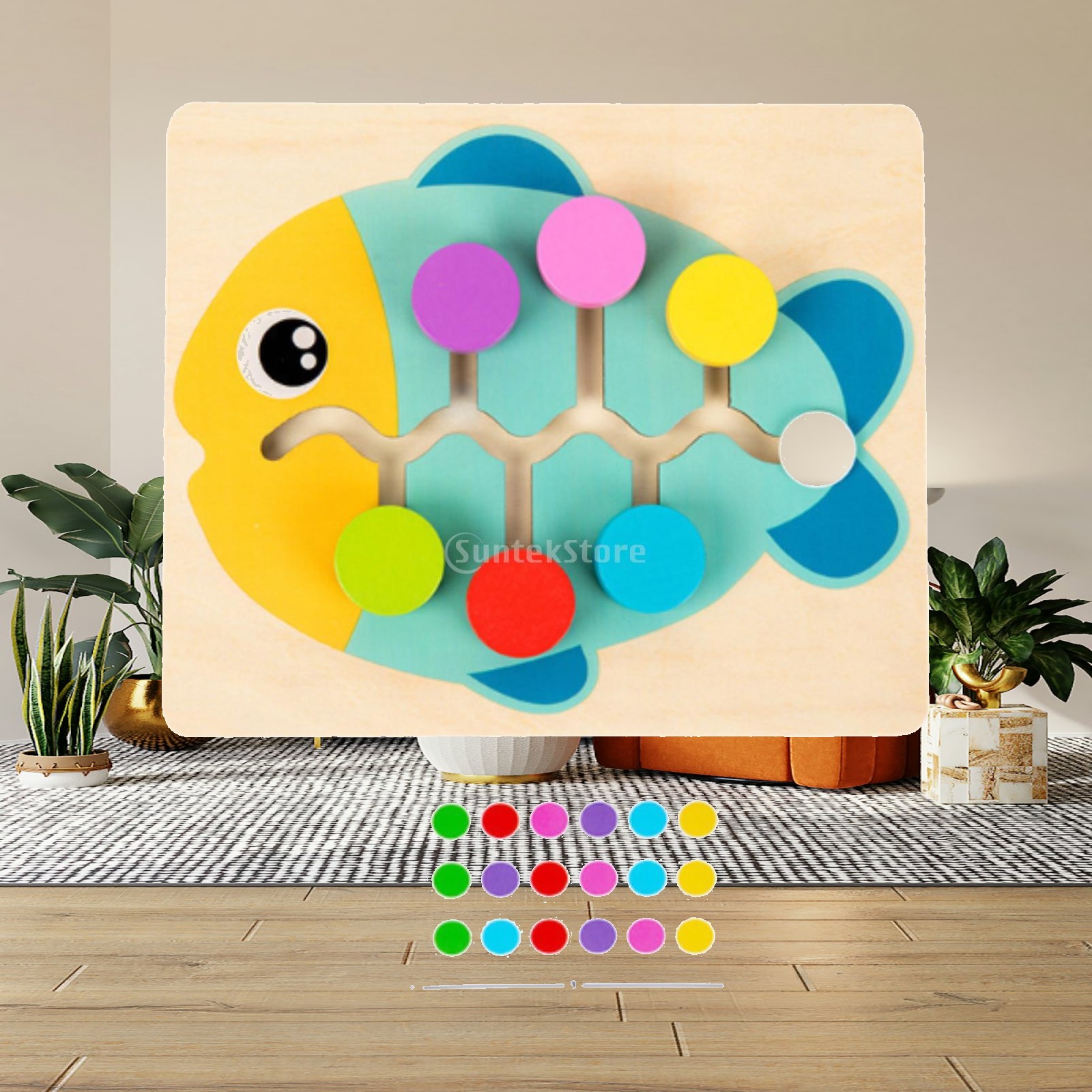 Strategy Board Game - لعبة ألغاز خشبية متطابقة الألوان للأولاد