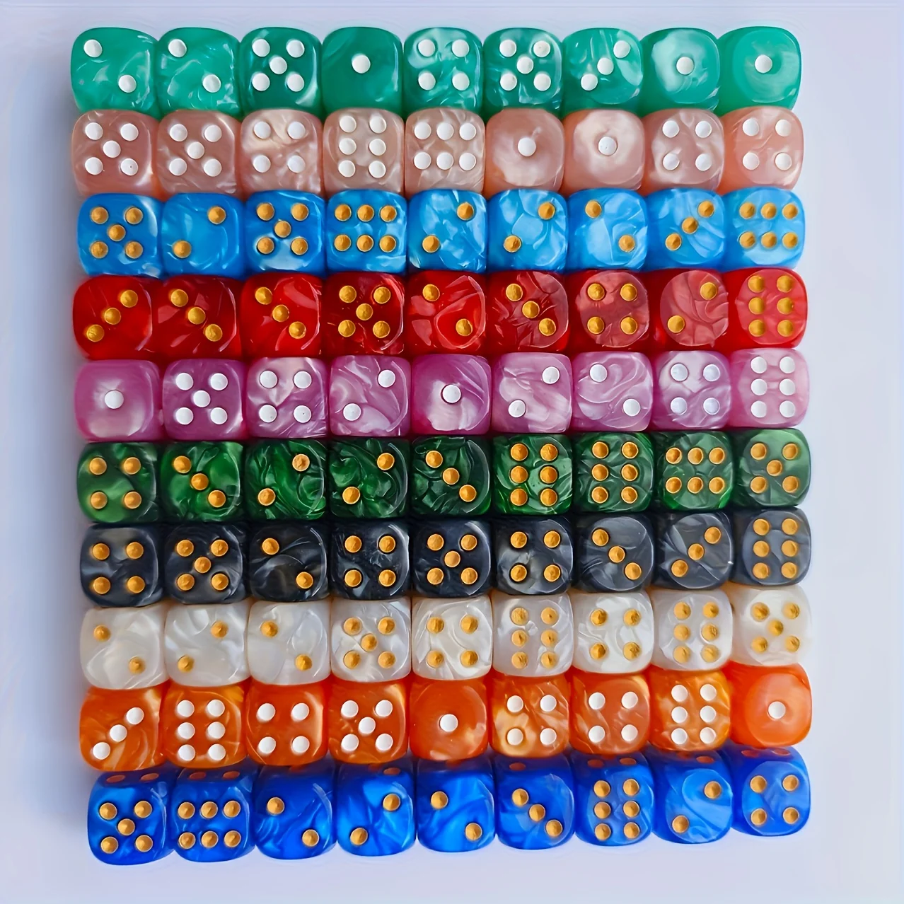10 قطع من مكعبات النرد D6 اللؤ - مراجعة Board Game Live وسعره